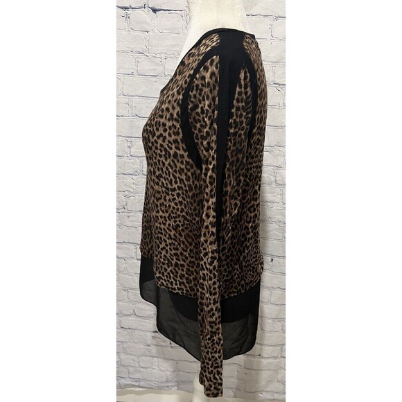 Michael Kors Womens Animal Print Top Bottom Black Sheer Size Large - Picture 3 of 7